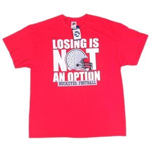 NWT Vintage Ohio State Buckeyes Shirt Mens XL Red OSU Football Logo Helmet